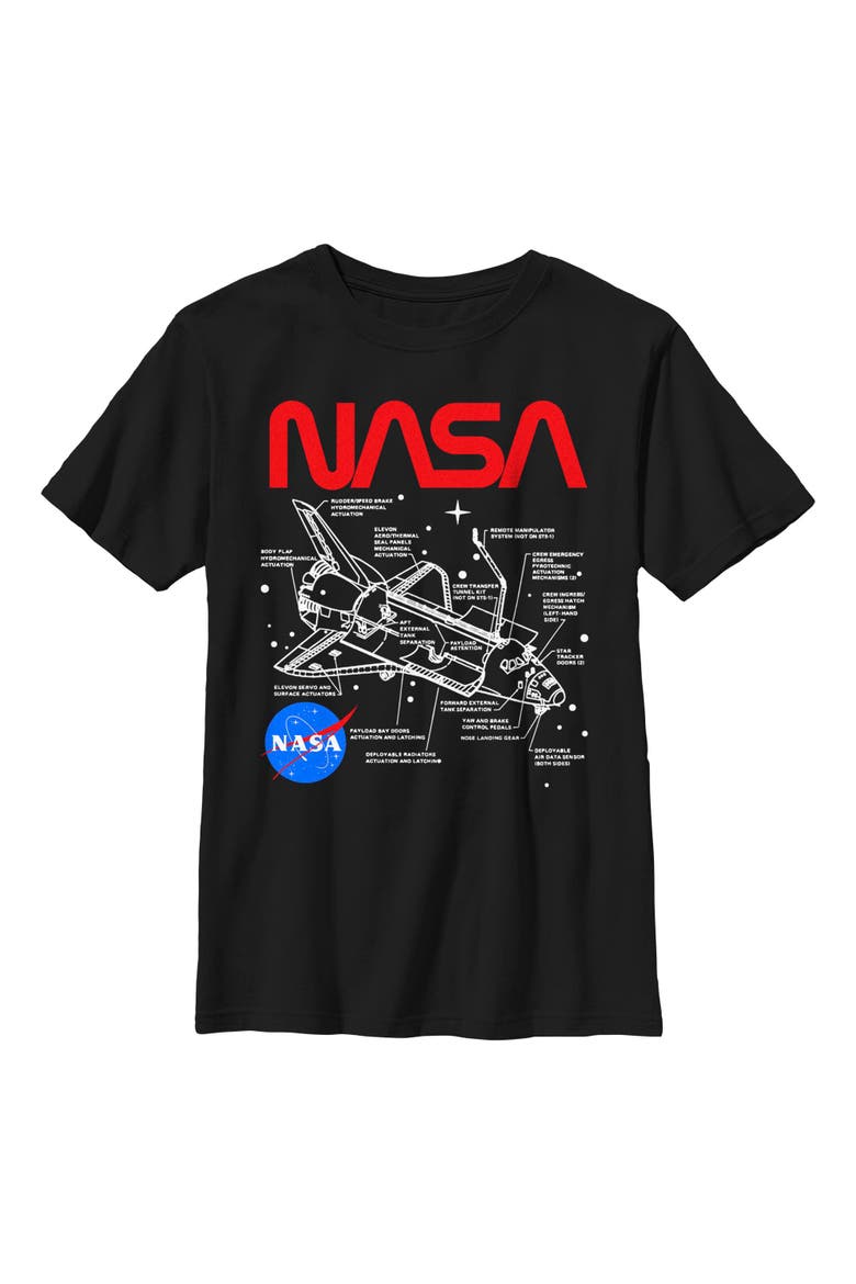Boys' Schematic Logo Graphic T-Shirt, Main, color, Black