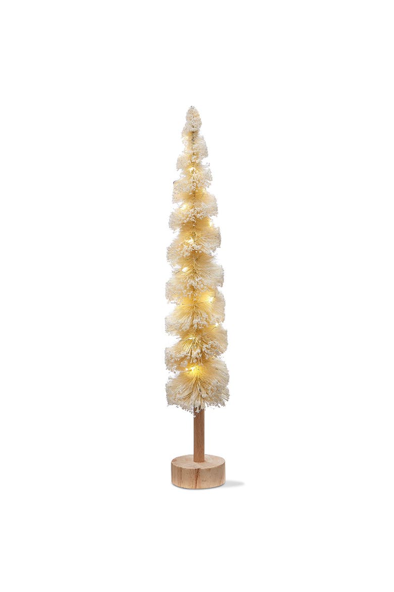Snowtipped Spiral Ivory Sisal Christmas Tree Decor, Main, color, White