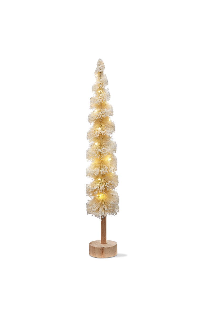 tag Snowtipped Spiral Ivory Sisal Christmas Tree Decor, Main, color, White
