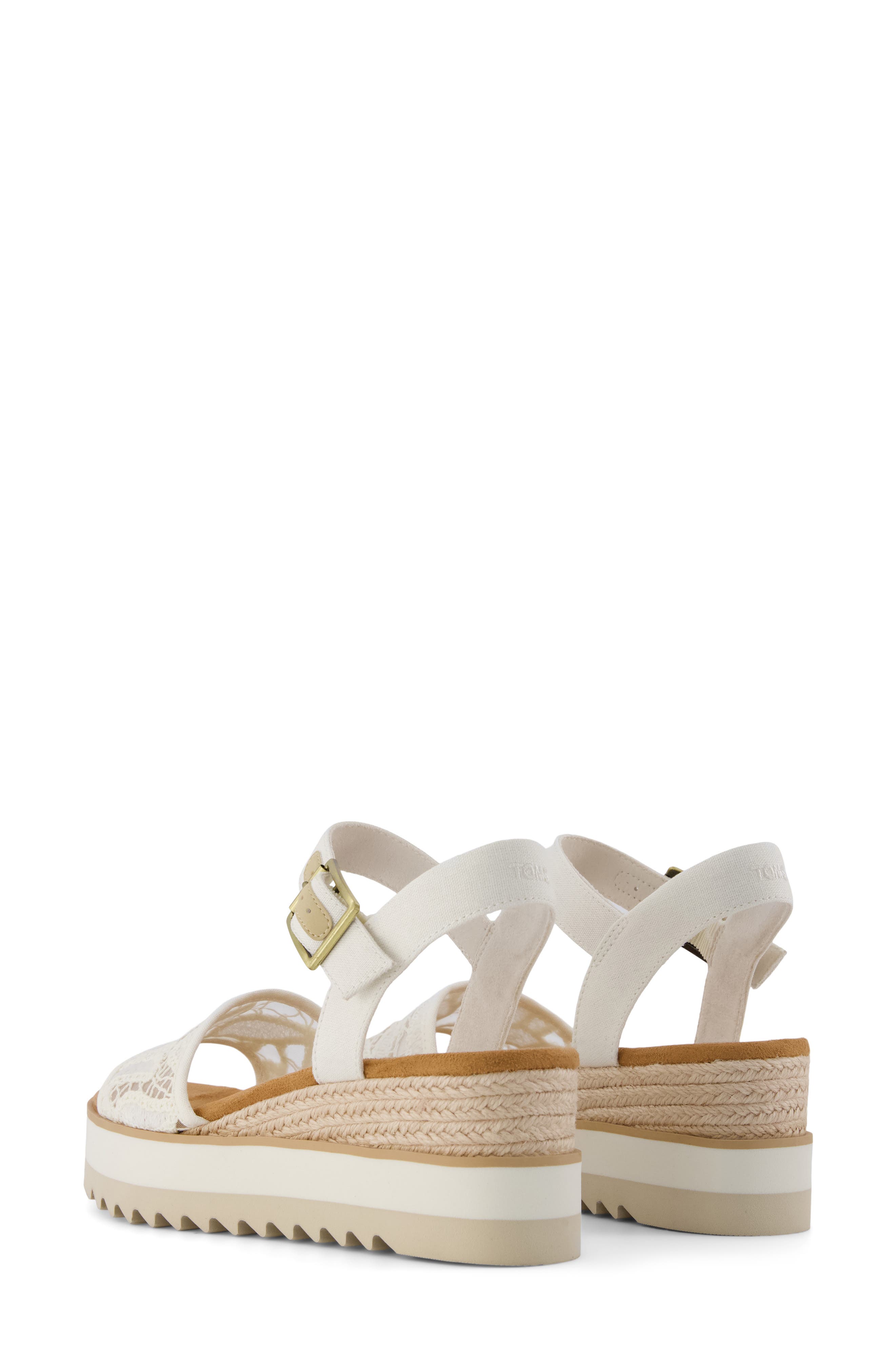 TOMS Diana Platform Wedge Sandal, Alternate, color, White Lace