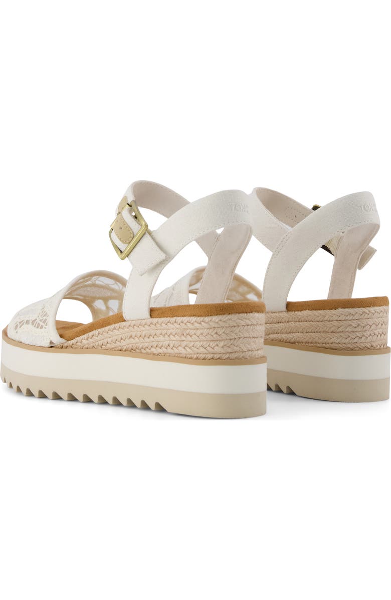 TOMS Diana Platform Wedge Sandal, Alternate, color, White Lace