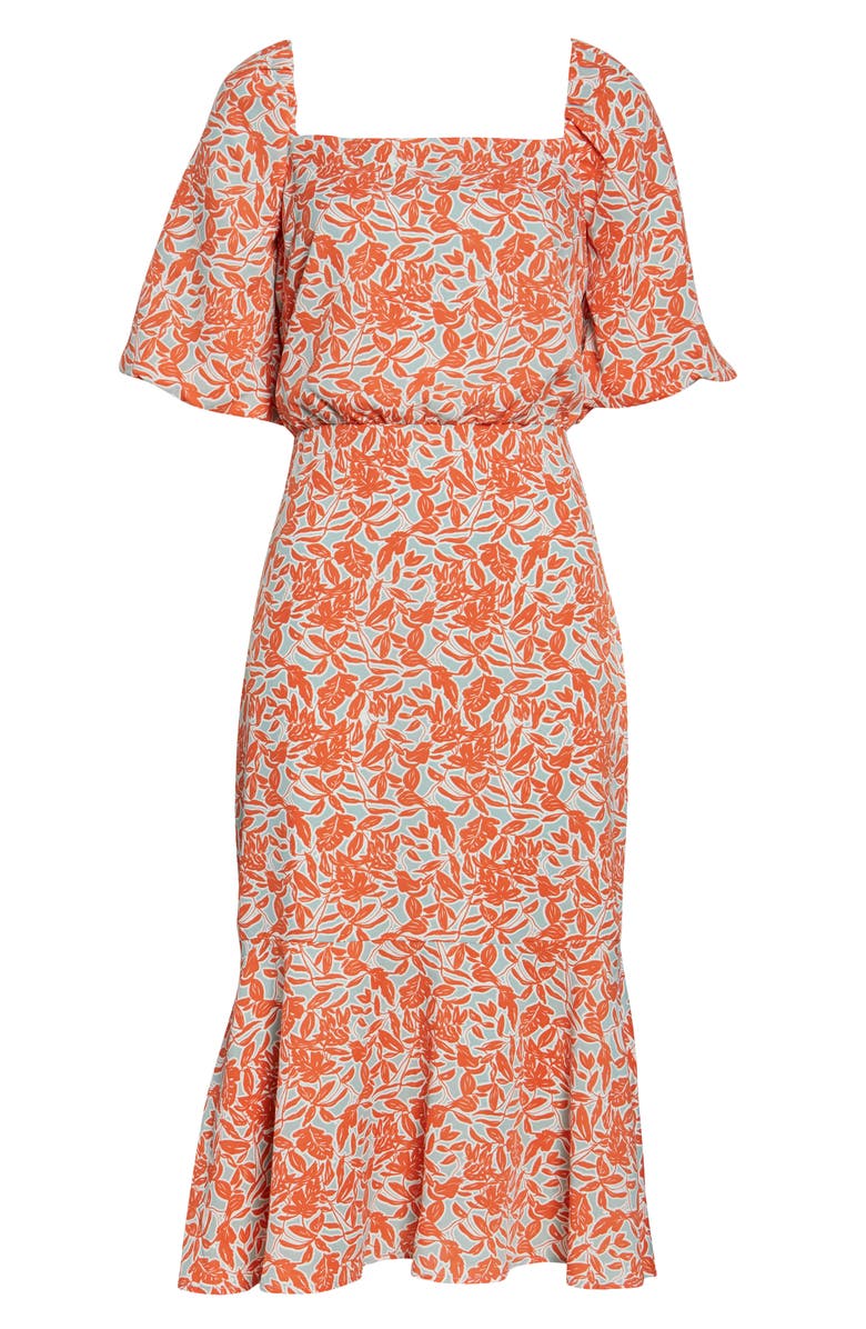 Chelsea28 Floral Print Blouson Midi Dress, Alternate, color, 