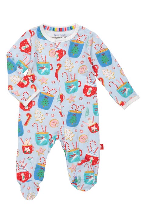 Wake Me Up Before You Cocoa Holiday Print Magnetic Footie