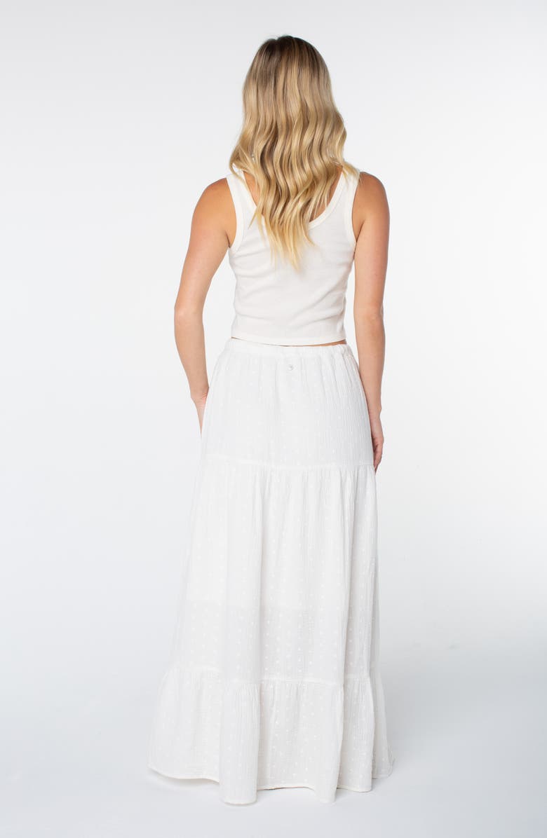 Roxy Side Street Tiered Cotton Maxi Skirt, Alternate, color, Cloud Dancer