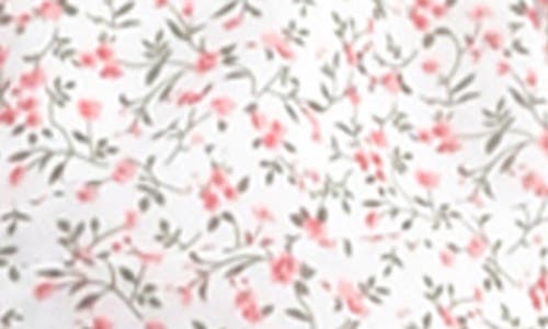 Lush Lace Contrast Ruffle Sleeve Top In Cream Red