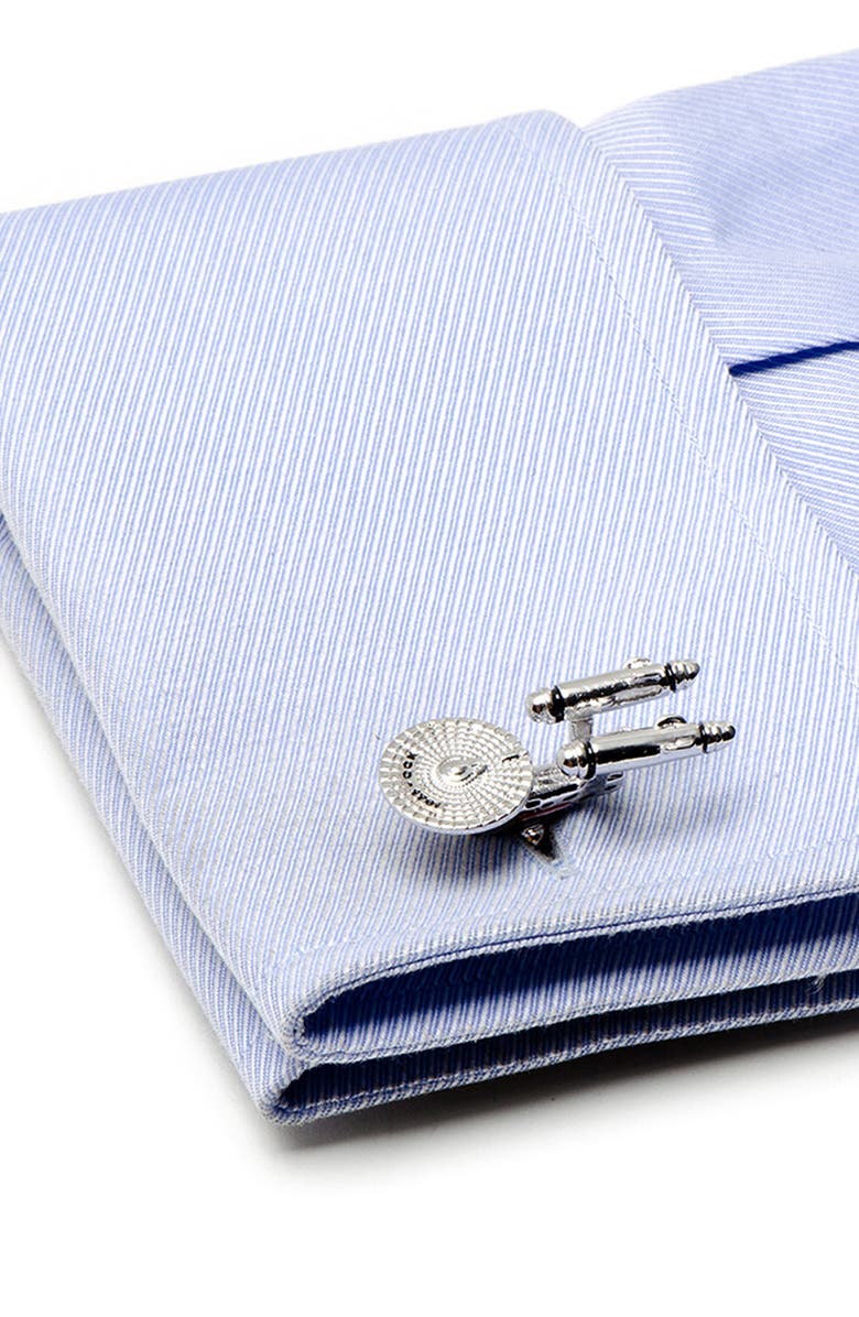 Cufflinks, Inc. Star Trek Enterprise Cufflinks, Alternate, color, Silver