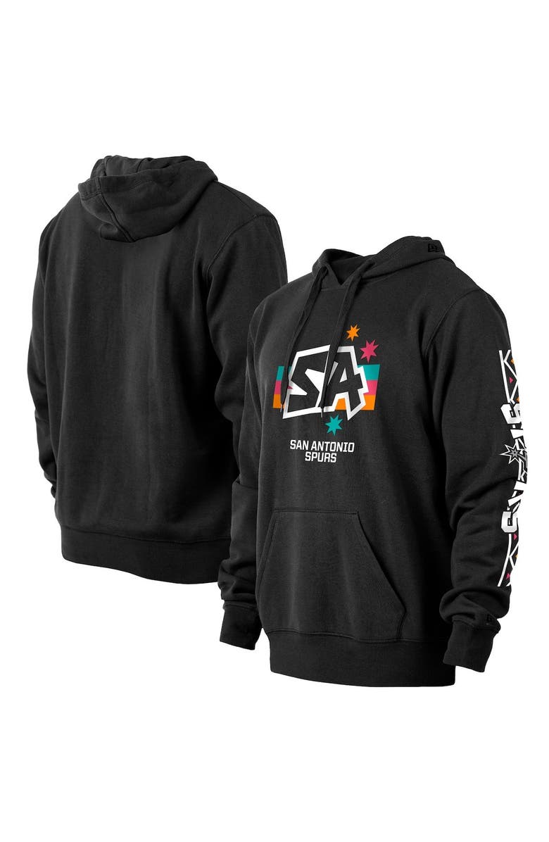 New Era Men's New Era Black San Antonio Spurs 2022/23 City Edition Big & Tall Pullover Hoodie, Alternate, color, 