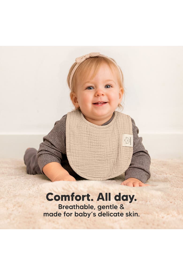 Lyra Muslin Drool Bibs, Alternate, color, Slate