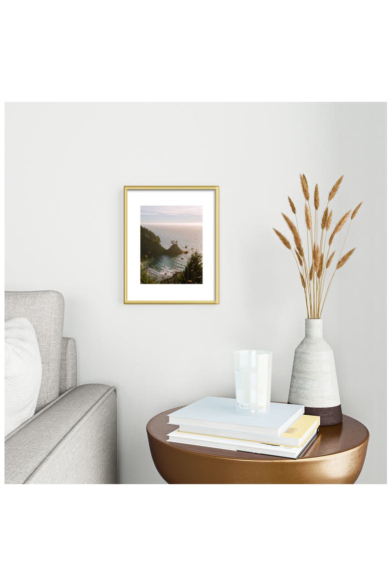'Golden Coast' by J. Freemond Visuals Framed Wall Art, Alternate, color, GOLD/ BLUE