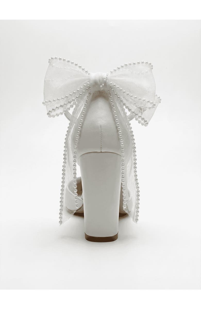 Forever & Always Shoes Elvienne Pointed Toe Block Heel Bridal Sandal, Alternate, color,