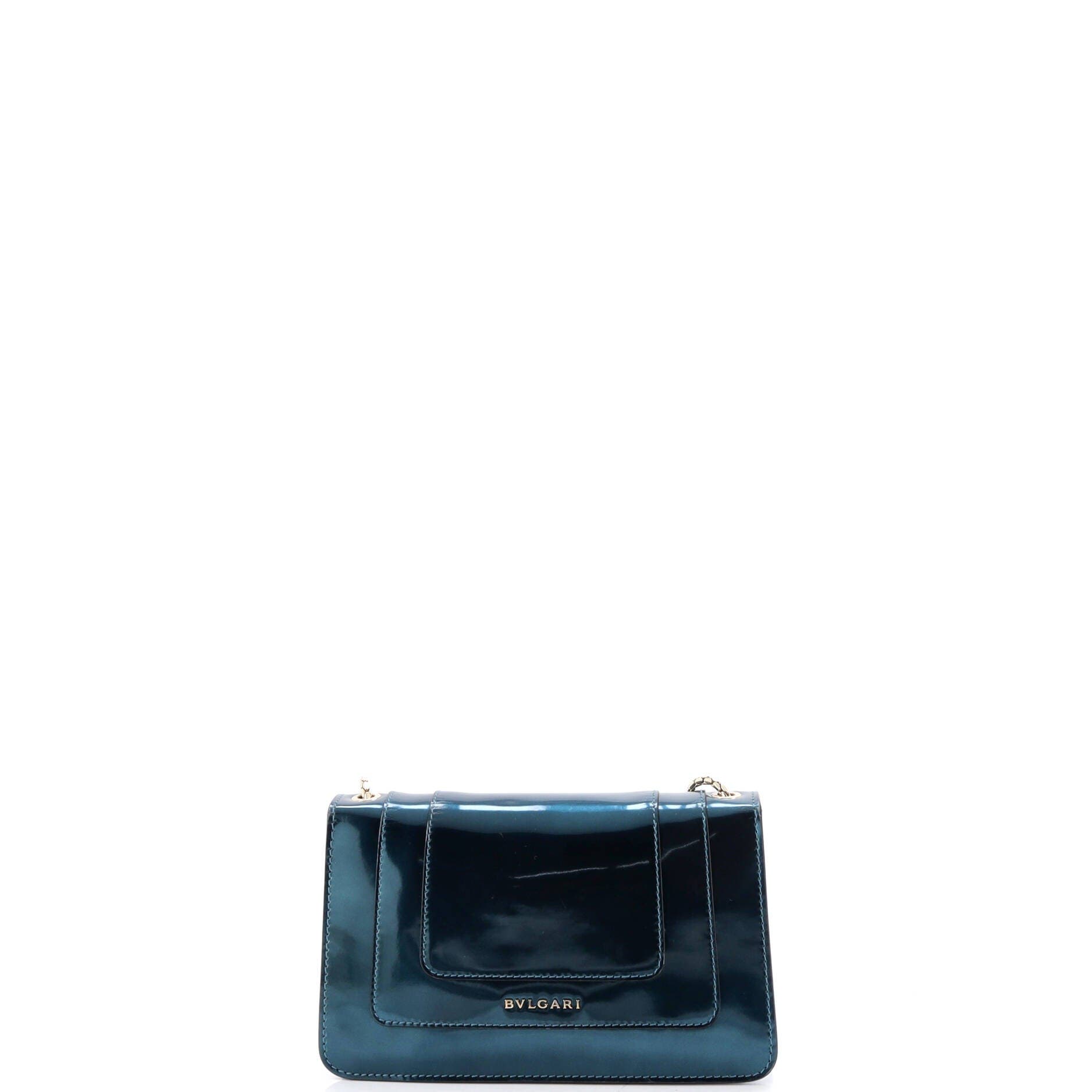 Serpenti Forever Shoulder Bag Patent Small, Alternate, color, Blue
