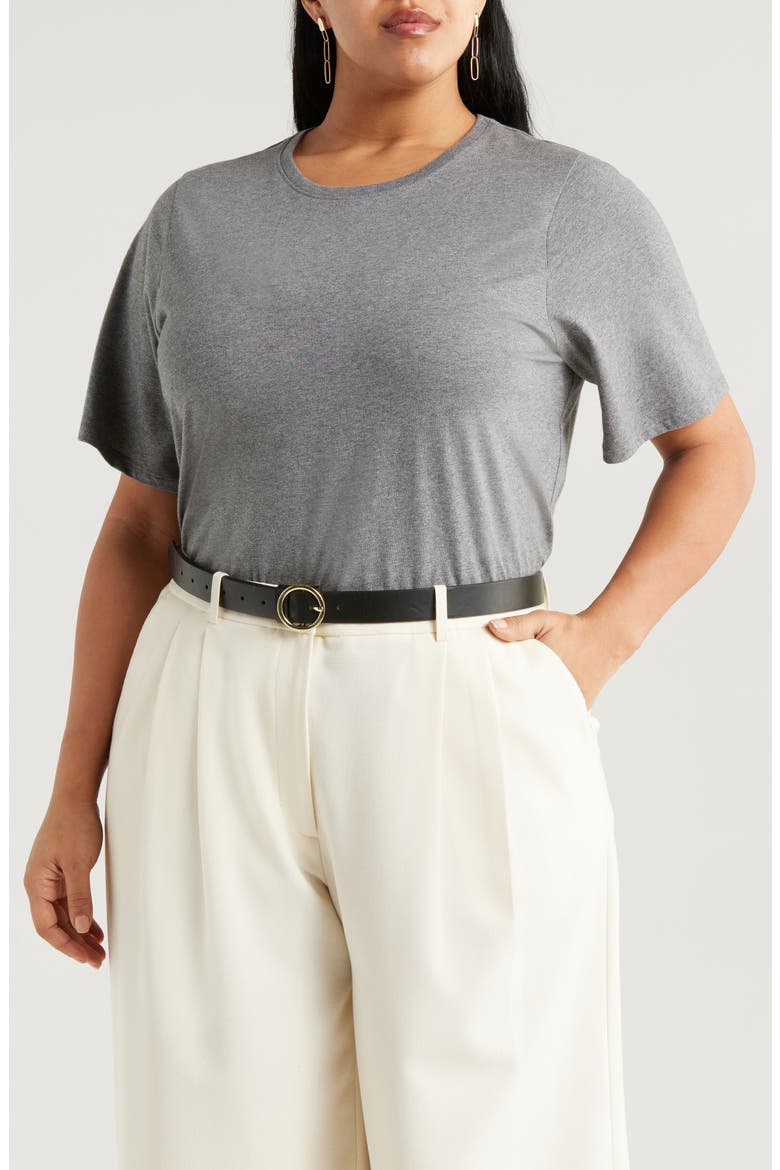 Relaxed Fit Pima Cotton Crewneck T-Shirt, Main, color, GREY DARK HEATHER