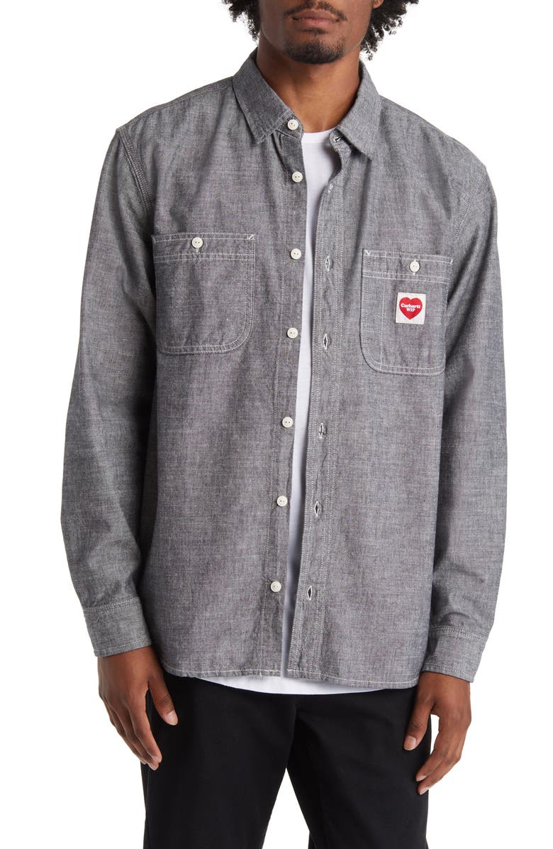 Carhartt Work In Progress Heart Patch Cotton Utility Shirt, Main, color, 