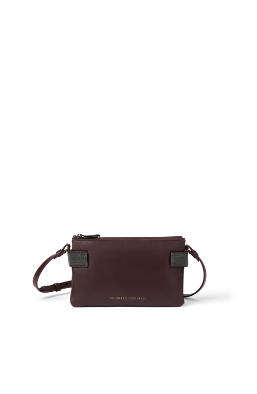 Brunello Cucinelli Essence Mini Shoulder Bag In Burgundy