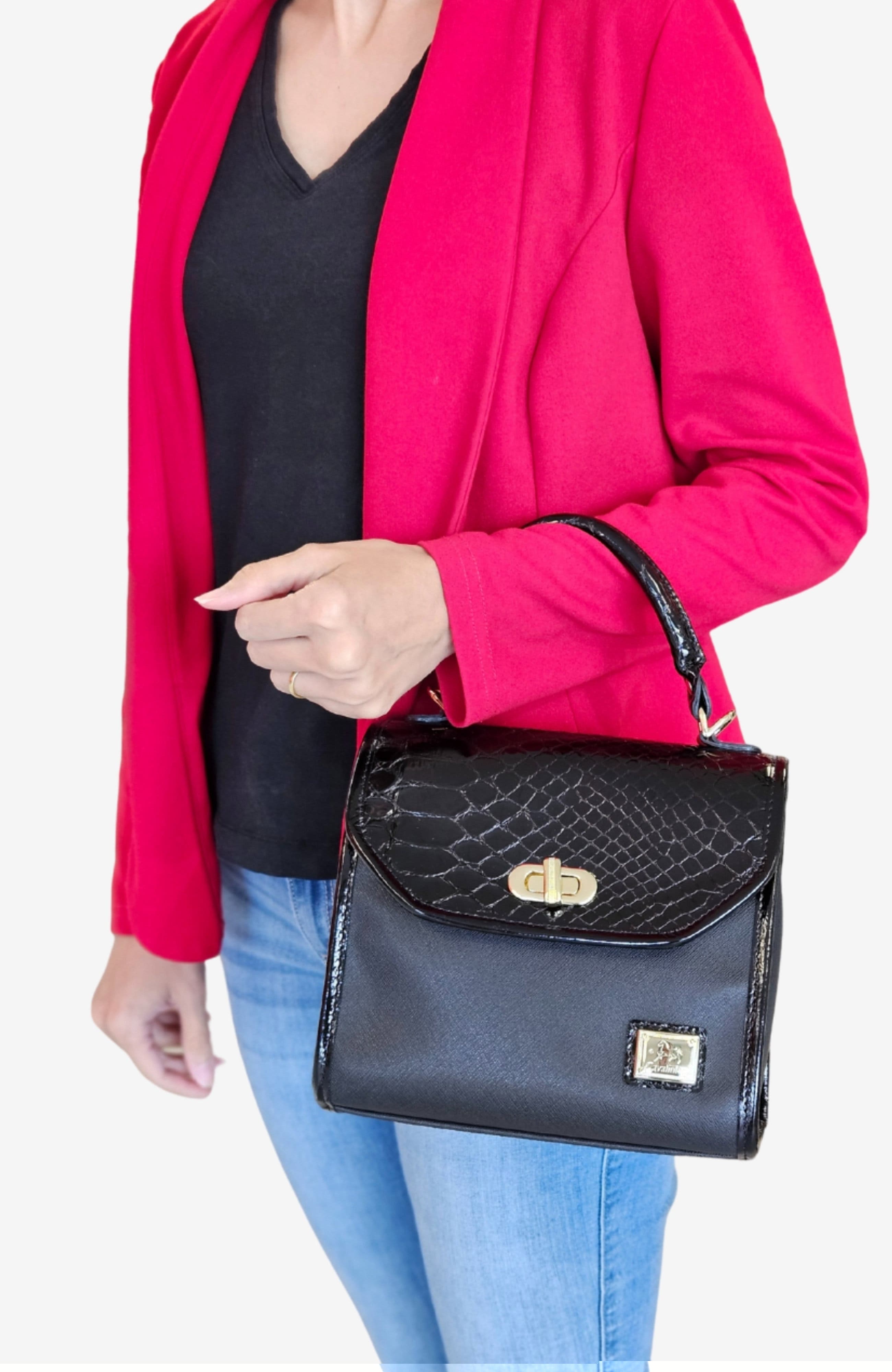 Cherry Blossom 518 Handbag, Alternate, color, Black