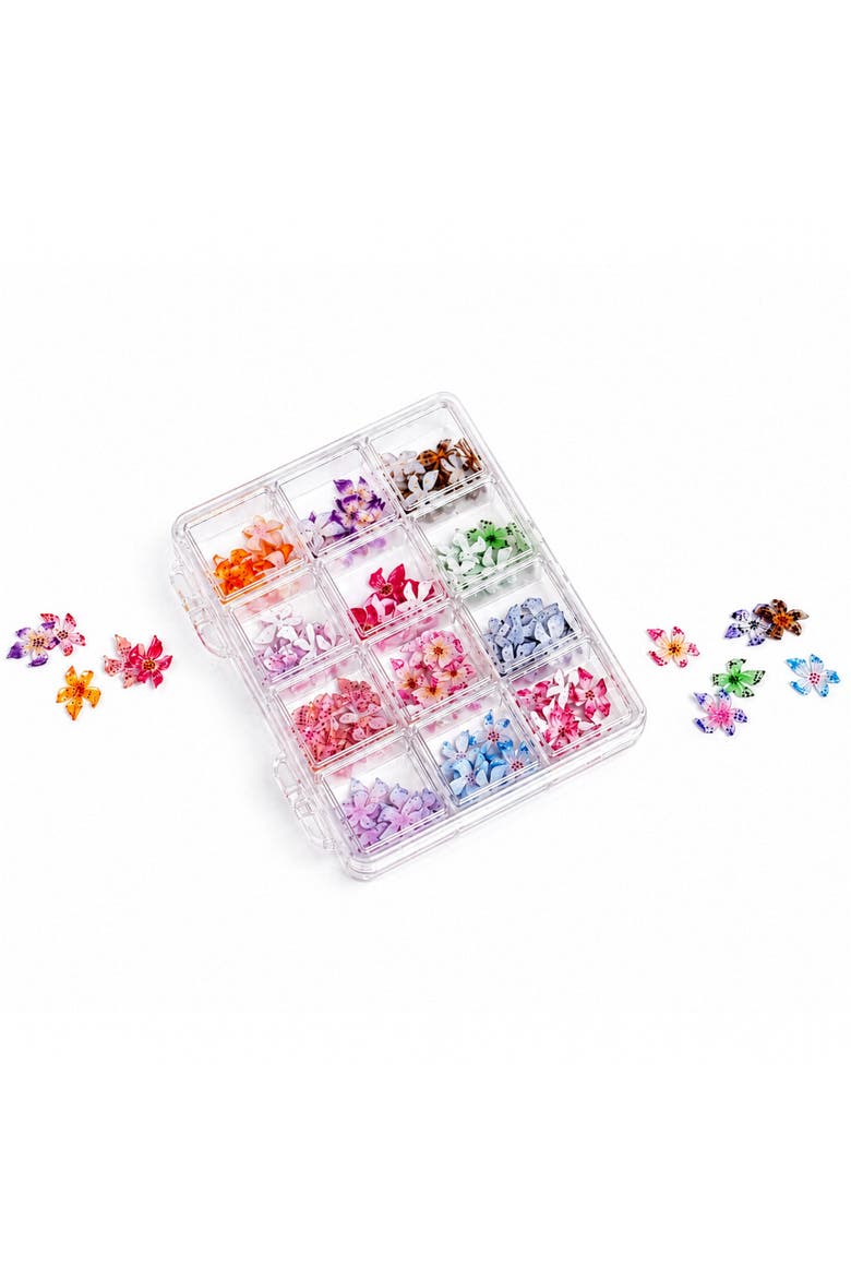 Orchid Blossom - 120+ Assorted Nail Charms, Main, color, Assorted multicolor floral