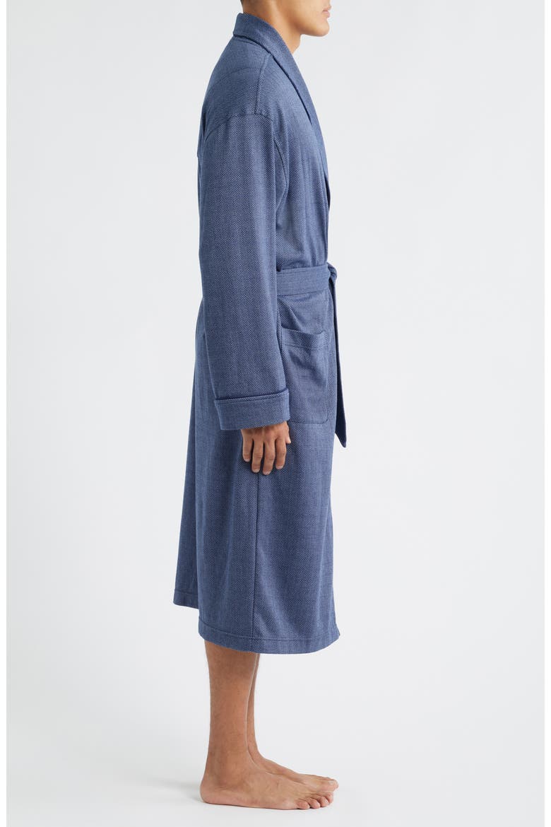 Herringbone Twill Robe, Alternate, color, NAVY/ TEMPEST/ CRUISE