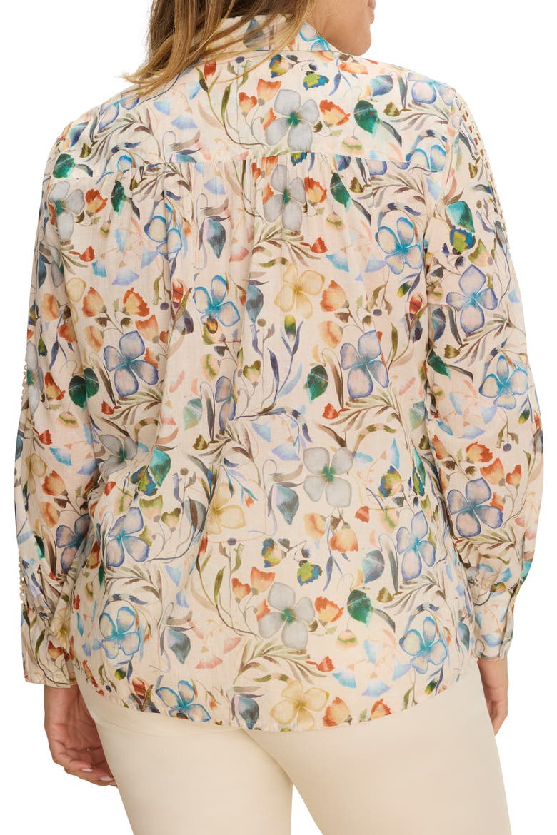 Pressed Flowers Woven Cotton Shirt, Alternate, color, NEUTRAL MULTI