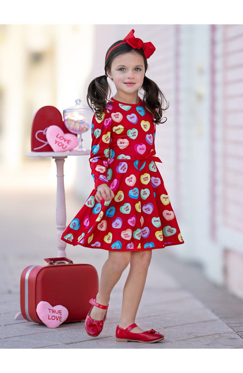 Mia Belle Girls Sweethearts Sweet Pea Darling Valentine Dress, Alternate, color, 