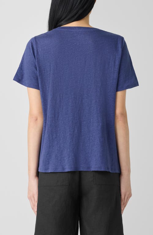Eileen Fisher Organic Linen Crewneck T-shirt In Bluette