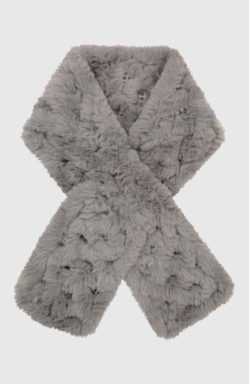 Lyla Grant Fur-free Rex Rabbit (faux Fur) Knit Pull-through Scarf In Gray