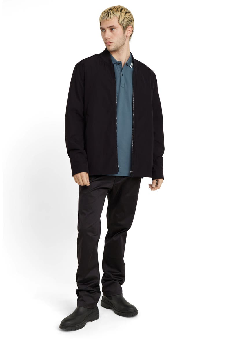 Mosa Straight Leg Flat Front Chinos, Alternate, color, DARK BLACK
