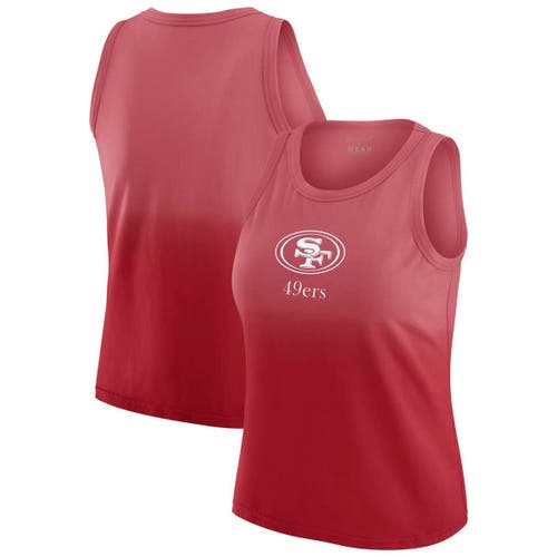 Wear By Erin Andrews X Gracie Hunt Scarlet San Francisco 49ers Ombre Tank Top In Red