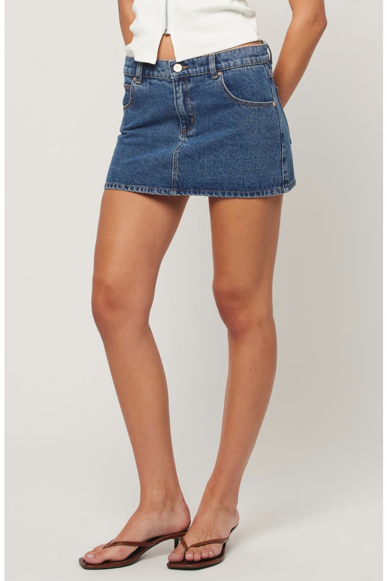 99 Bella Denim Skirt, Alternate, color, MID BLUE