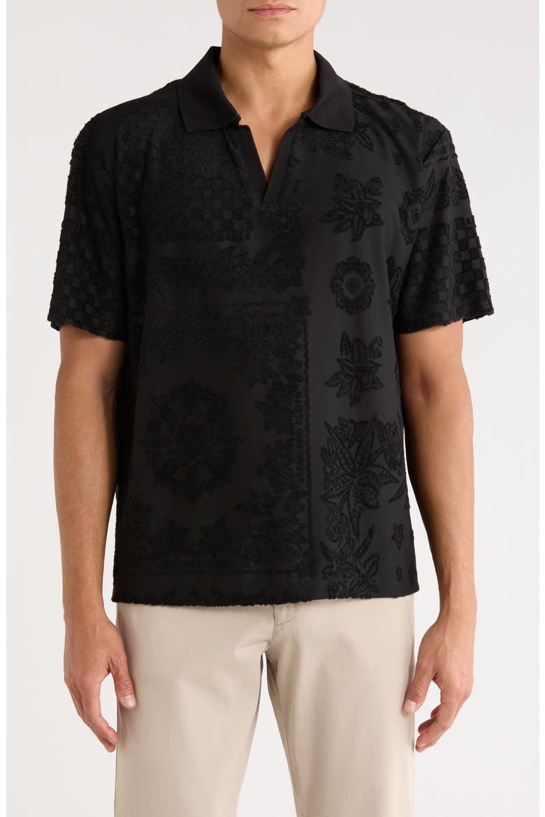Johnny Collar Terry Polo, Main, color, BLACK