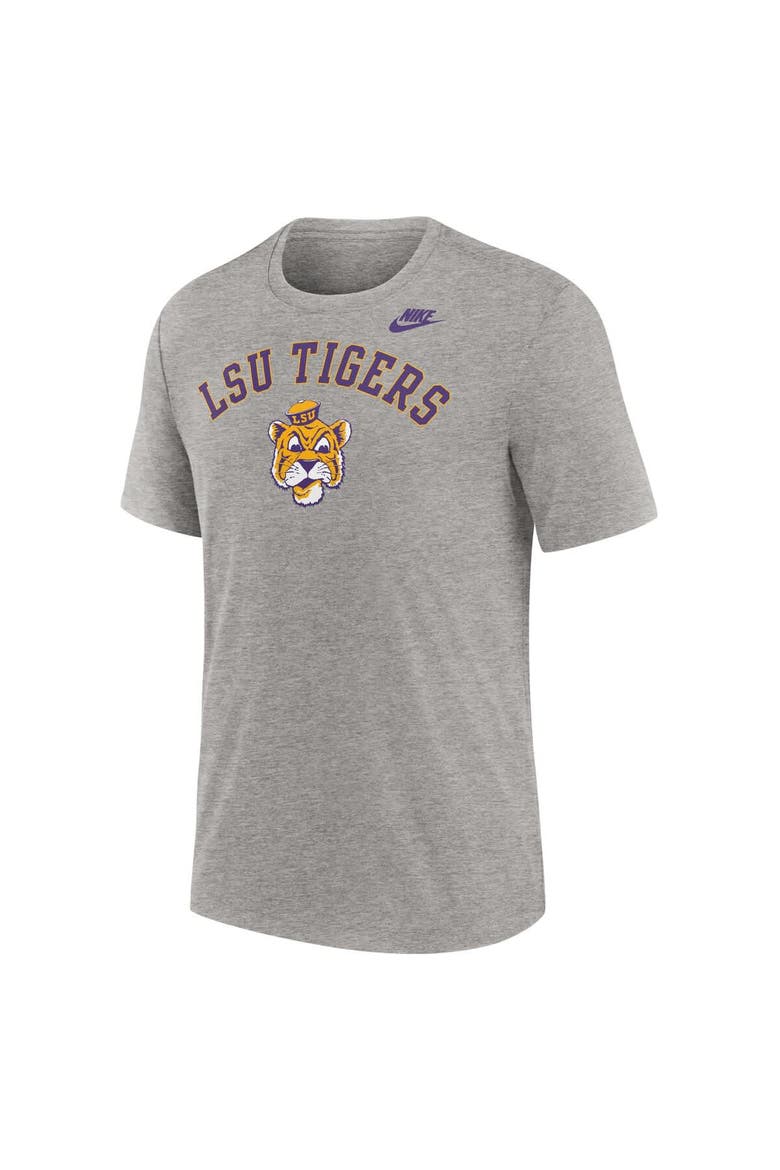 Men's Nike Heather Gray LSU Tigers Legacy Arch Tri-Blend T-Shirt, Alternate, color, Heather Gray
