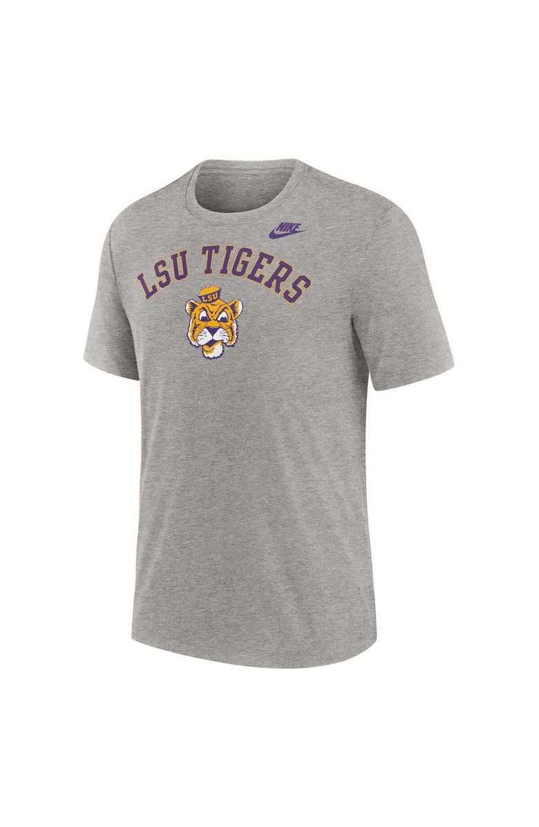 Nike Men's Nike Heather Gray LSU Tigers Legacy Arch Tri-Blend T-Shirt, Alternate, color, Heather Gray
