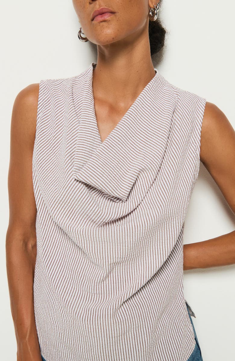Nation LTD Cille Cowl Neck Tank, Alternate, color, Praline Stripe