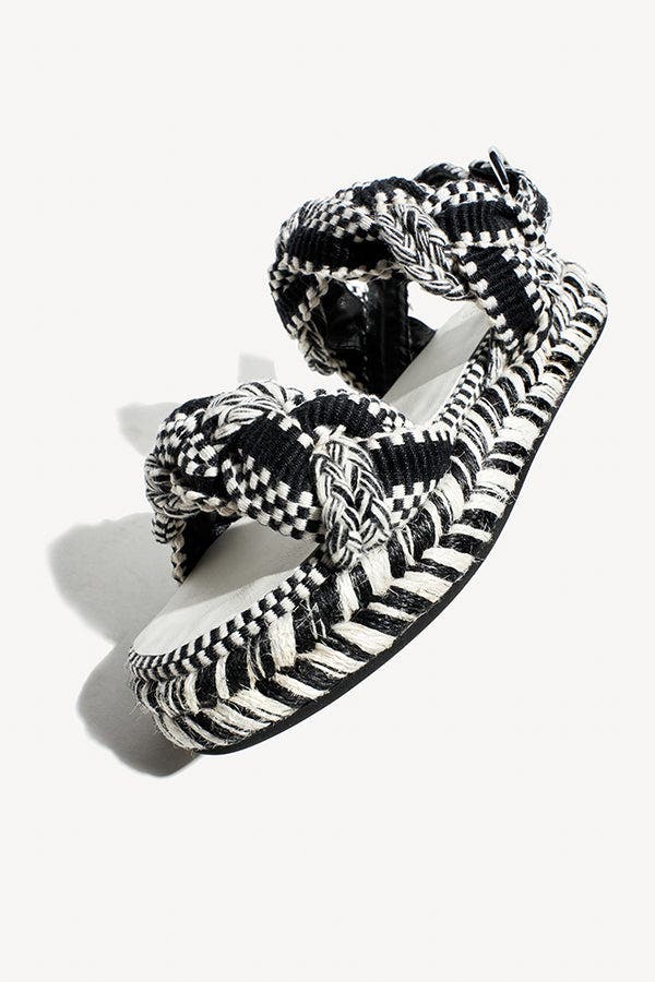 Amambaih Maria Sandals, Alternate, color, Ivory-Black