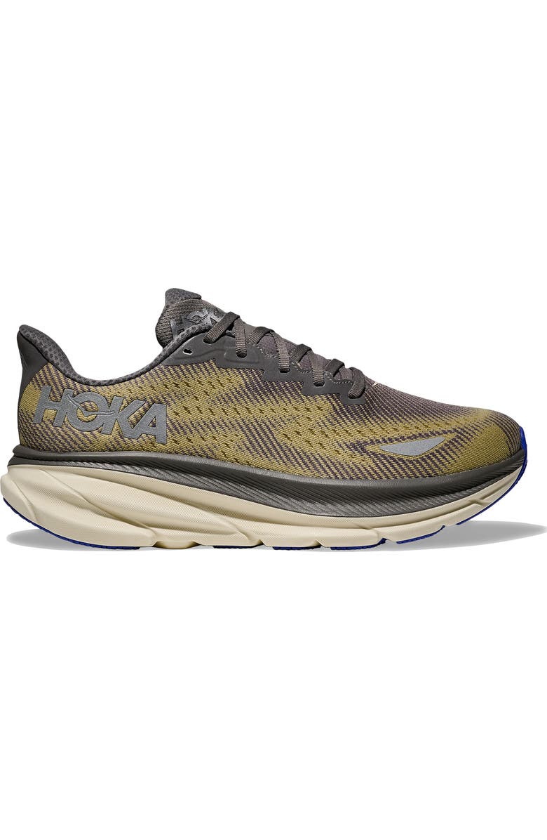 HOKA Clifton 9 Gore-Tex<sup>®</sup> Waterproof Running Shoe, Alternate, color, Gravel / Eggshell
