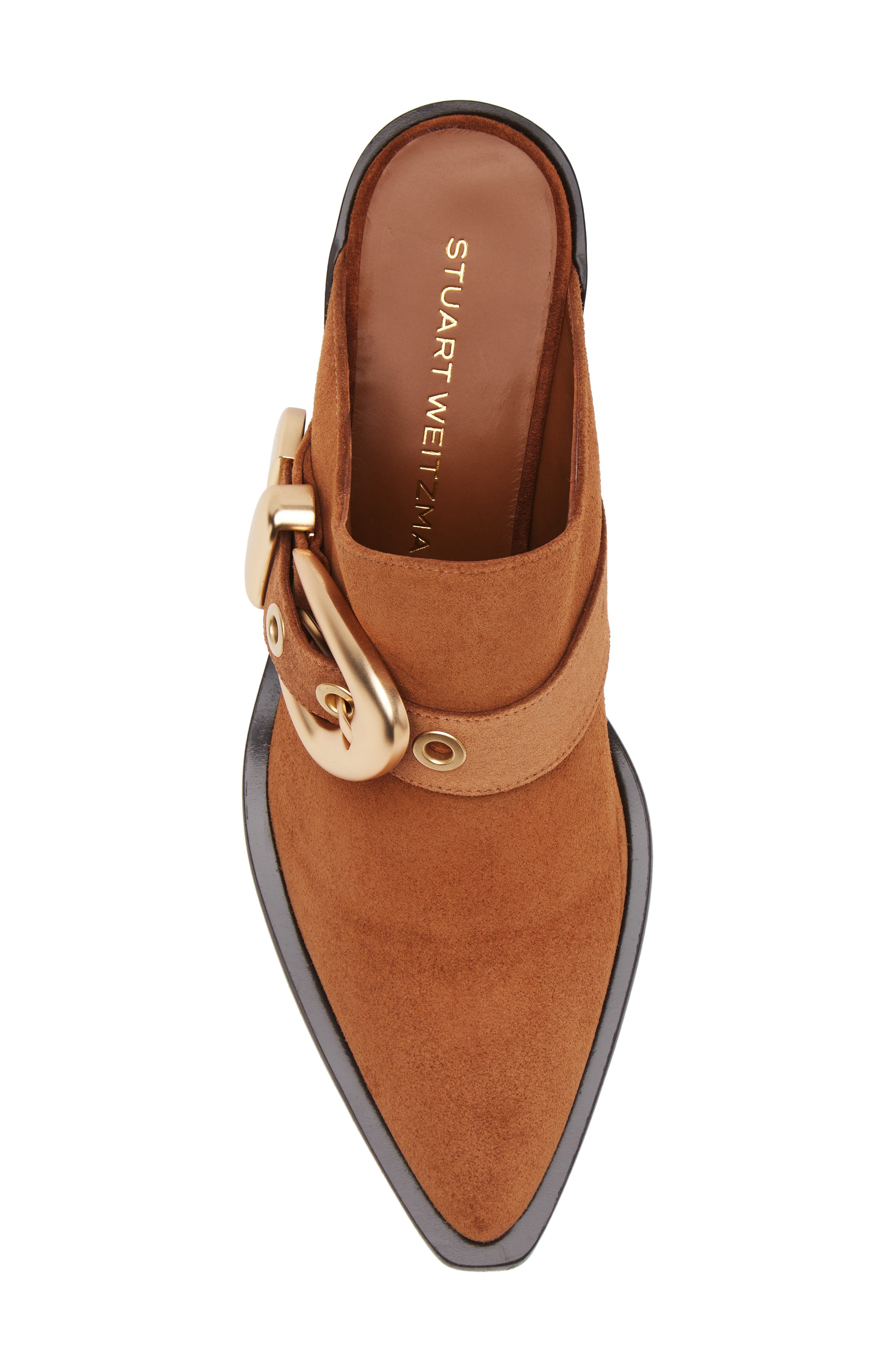 Stuart Weitzman Maven Western Mule, Alternate, color, Doe/ Dark Brown