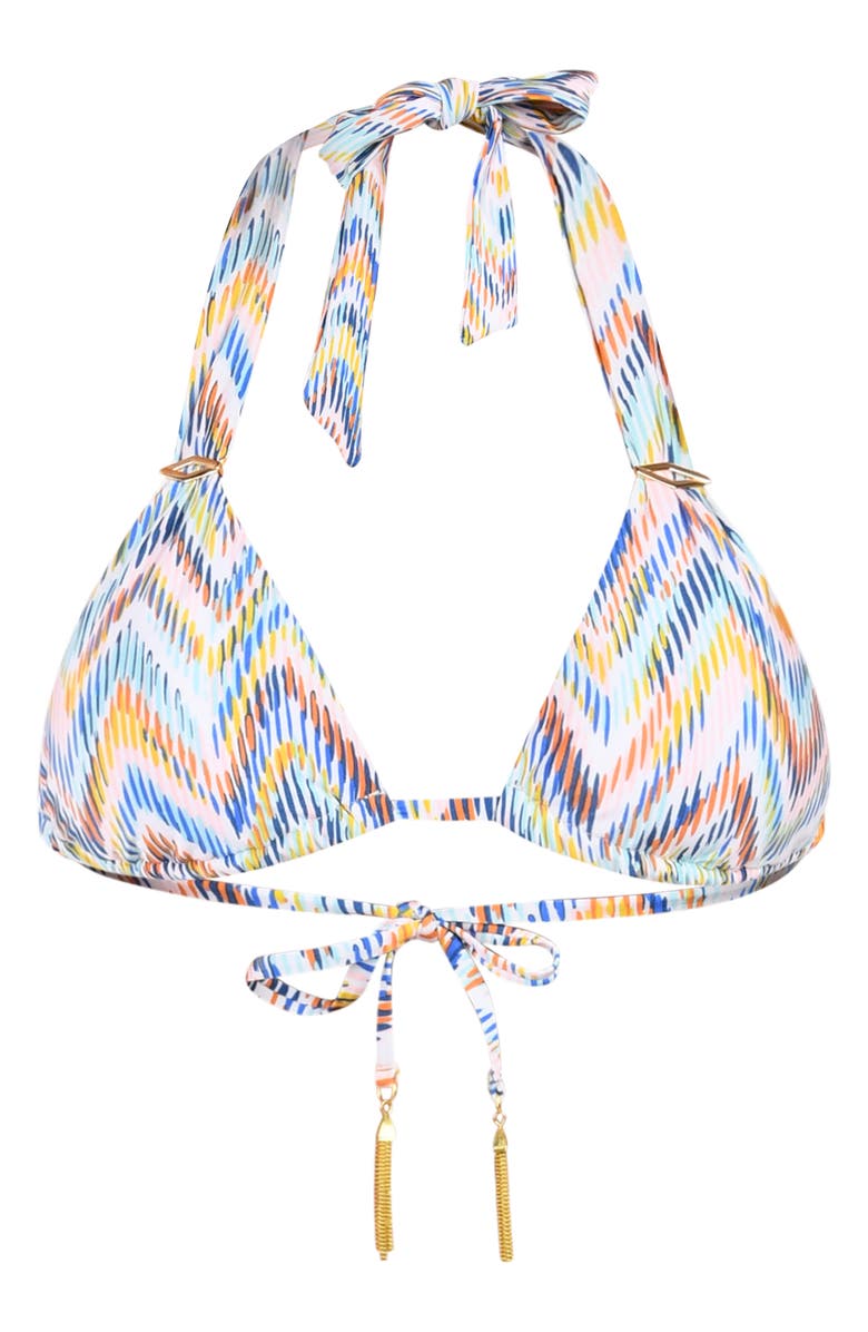 Sunshine 79 Soul Triangle Slider Bikini Top, Alternate, color, White Multi