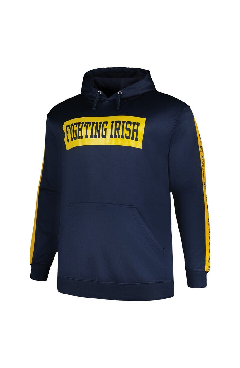PROFILE Men's Profile Navy Notre Dame Fighting Irish Big & Tall Fleece Pullover Hoodie, Alternate, color, 