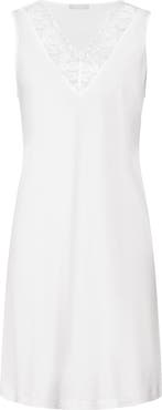 Hanro Kalea Floral Tulle Trim Cotton Chemise