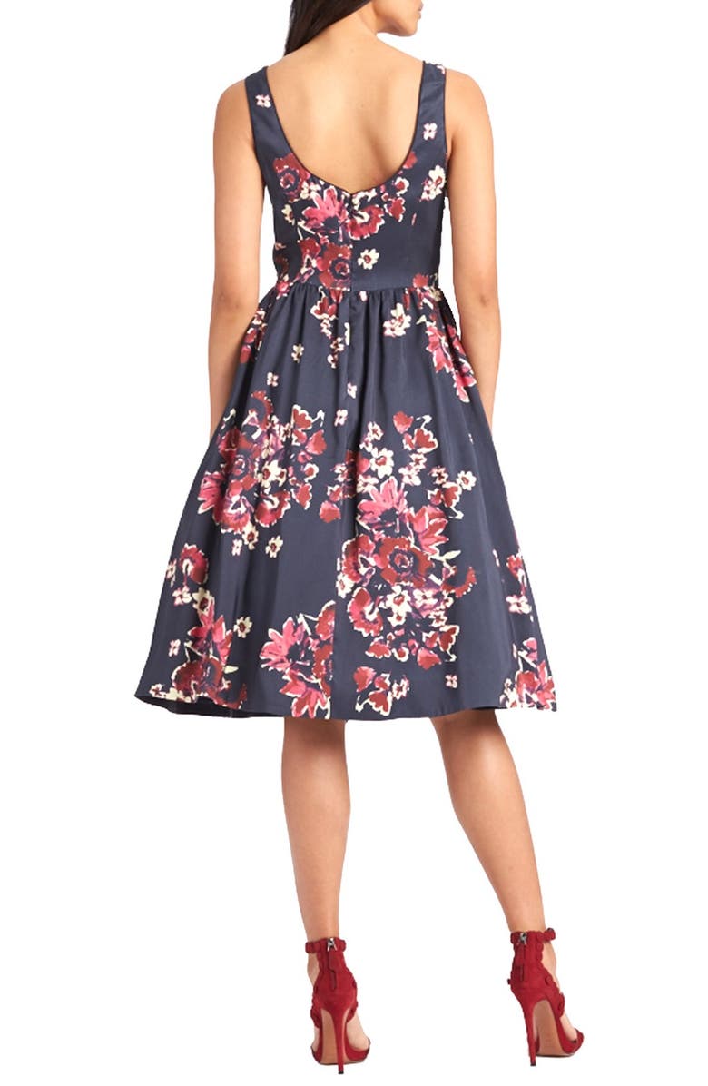 Donna Morgan Print Cotton Blend Midi Dress, Alternate, color, 