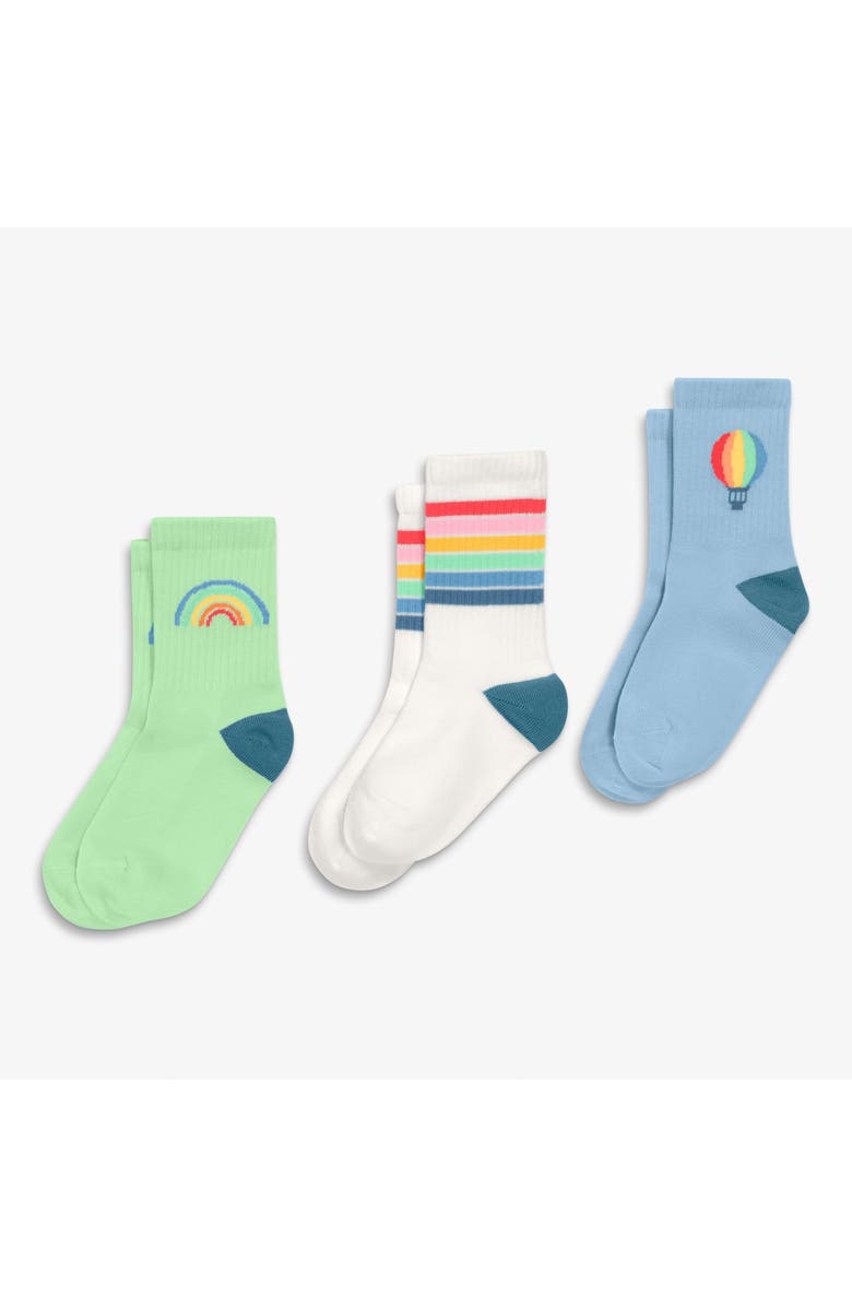 Primary Kids Athletic Sock In Seasonal Prints, Alternate, color, Hot Air Balloon Mix