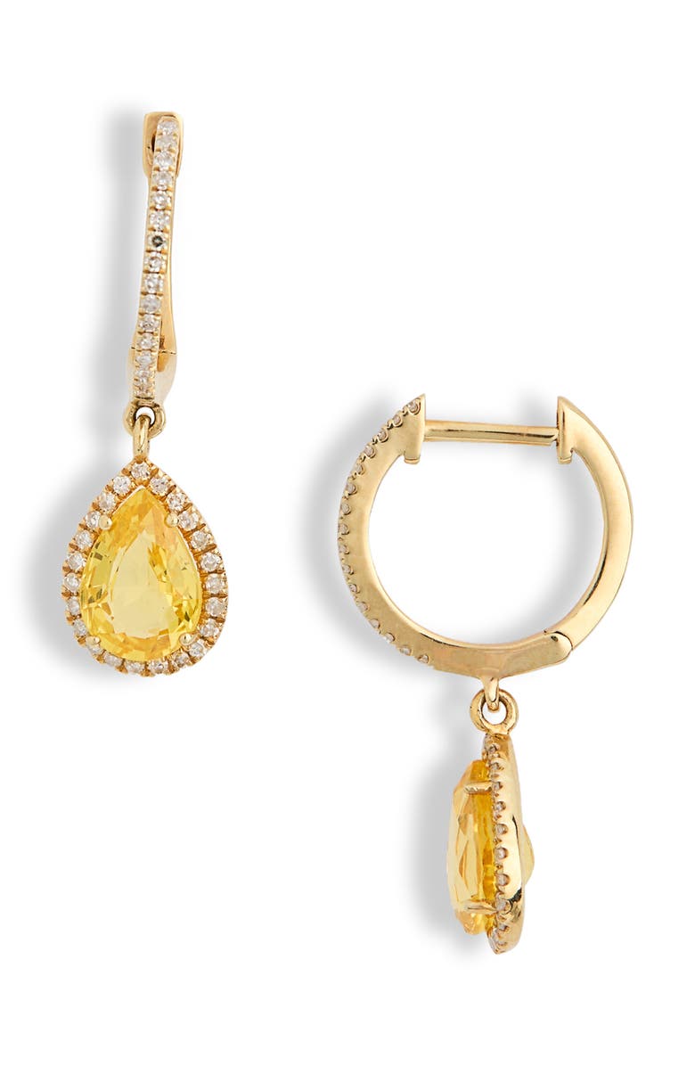 Meira T Yellow Sapphire & Diamond Drop Earrings - 0.2ct., Main, color,