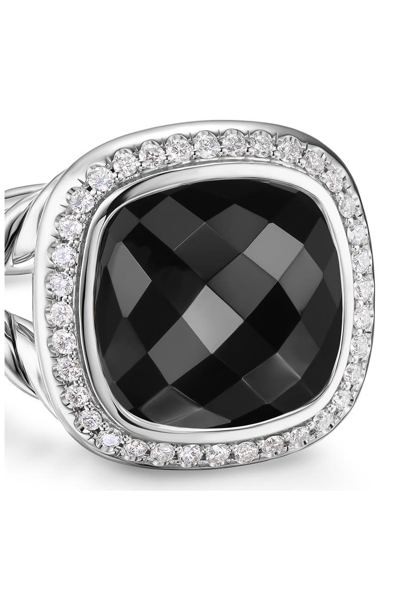 Albion® Ring in Sterling Silver with Black Onyx & Diamonds, 11mm, Alternate, color, BLACK ONYX