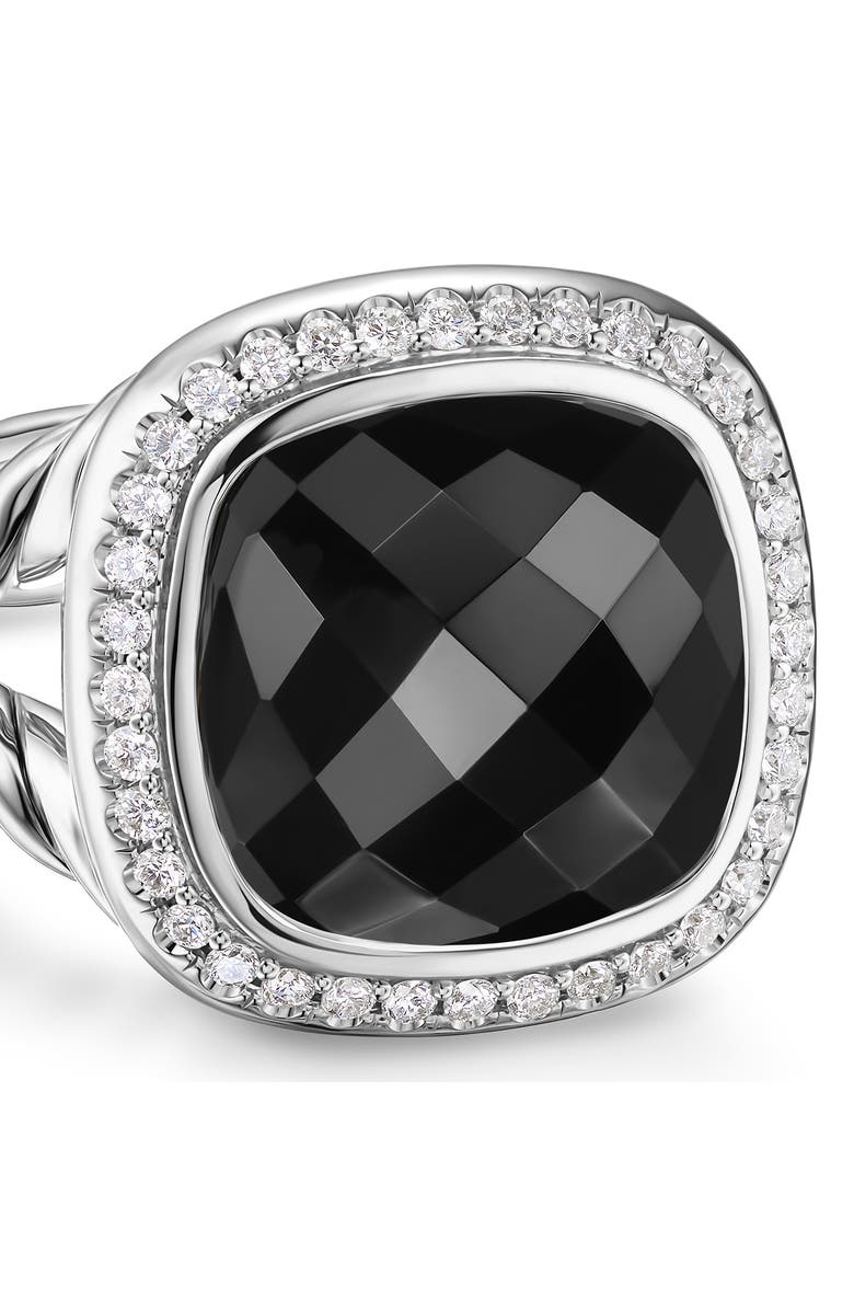 David Yurman Albion<sup>®</sup> Ring in Sterling Silver with Black Onyx & Diamonds, 11mm, Alternate, color, 