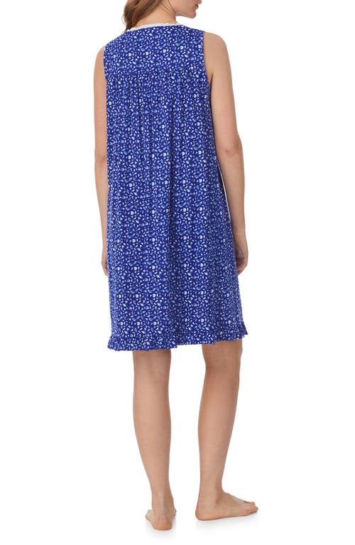 Eileen West Dainty Sleeveless Short Chemise In Navy/print