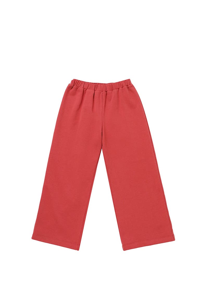Red Rosie Solid Wide Leg Elastic Waist Sweatpants, Alternate, color, Red