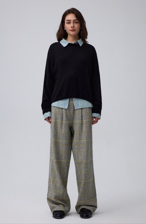 Plaid Theory High Rise Trousers