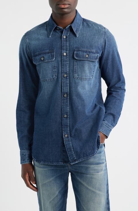 x Beckham Denim Button-Up Shirt