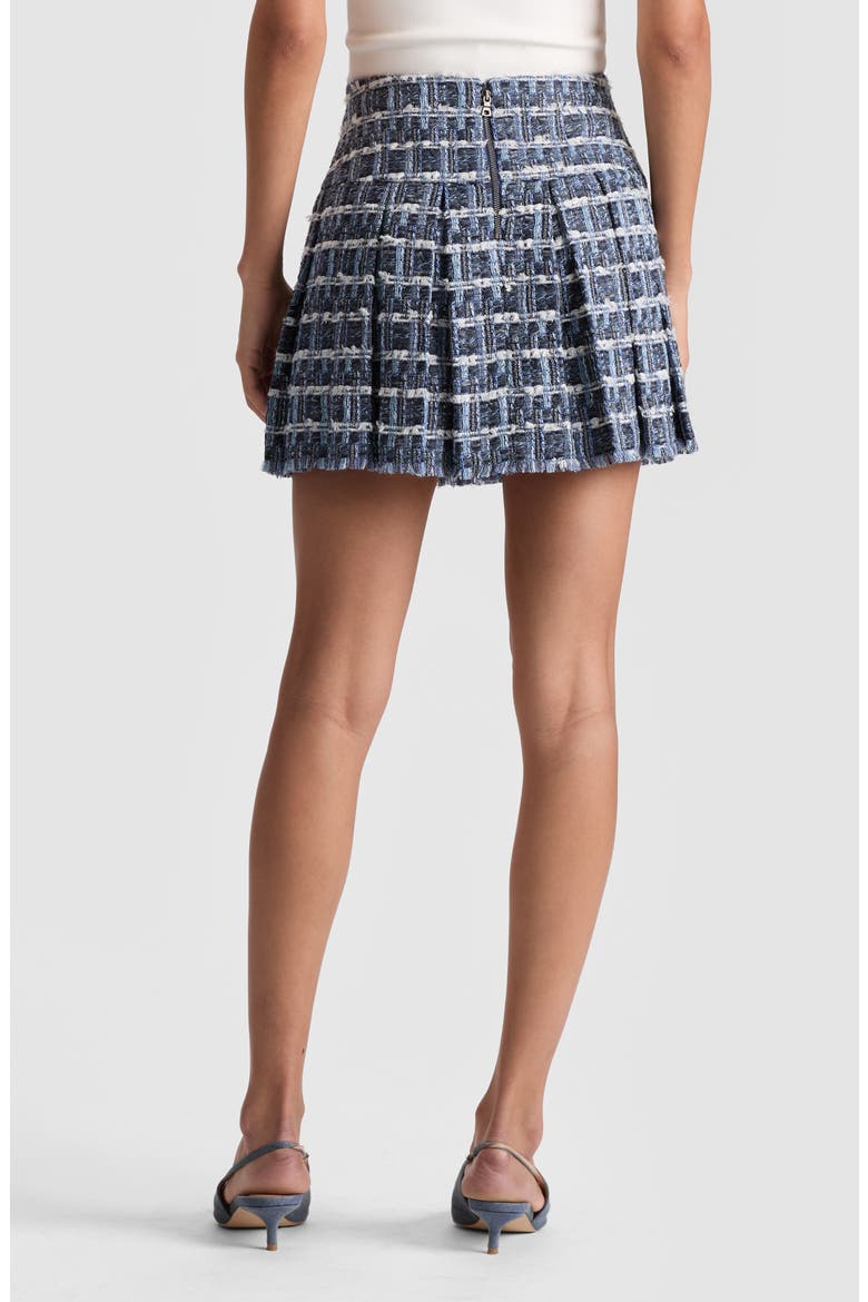 Emilie Tweed Box Pleat Miniskirt, Alternate, color, INDIGO