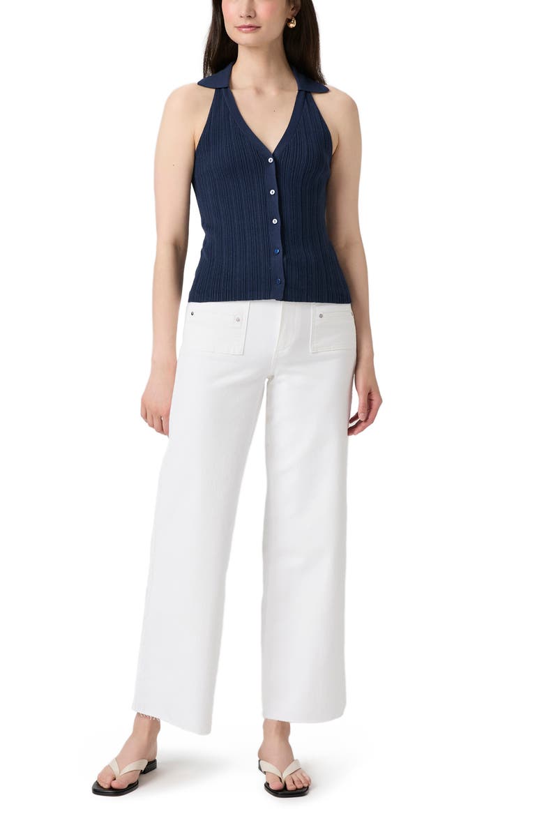 Noella Organic Cotton Blend Rib Sweater Tank, Alternate, color, NAVY