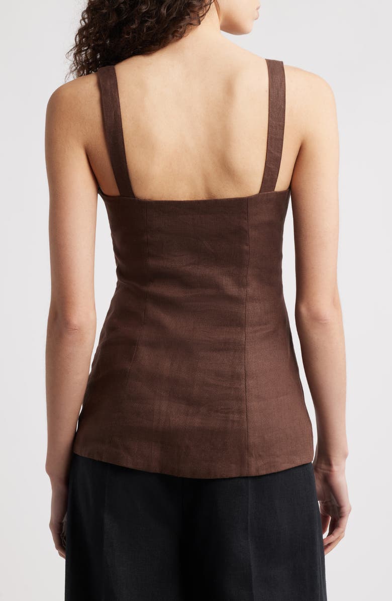 Faithfull the Brand Corbiere Linen Vest, Alternate, color, Bistre
